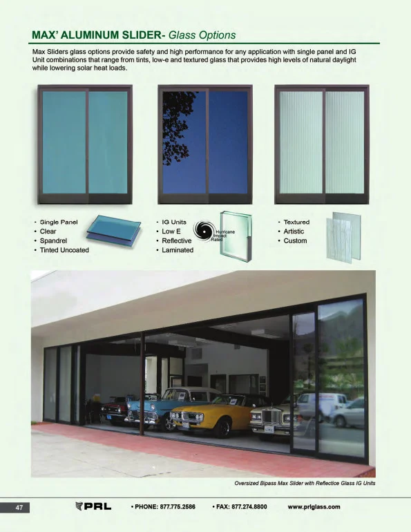 Glass and Aluminum Sliding Door Glass Options 1