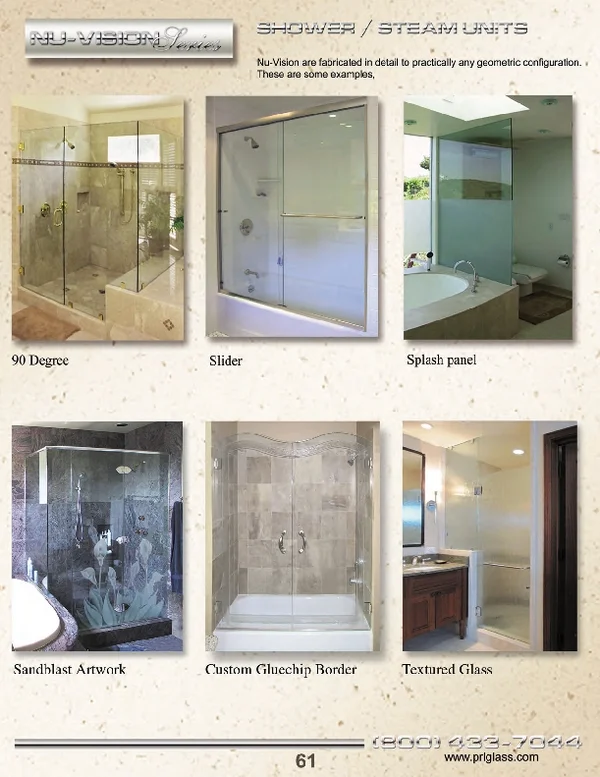 PRL offers from traditional all glass shower door styles to the most elegant and contemporary styles