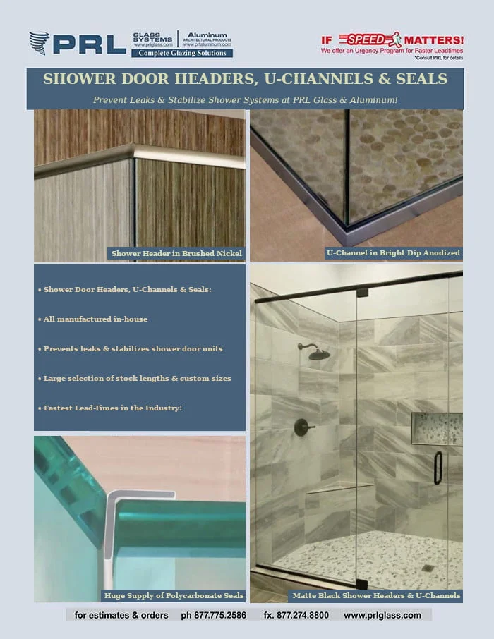 Shower Headers, U-Channels & Seals